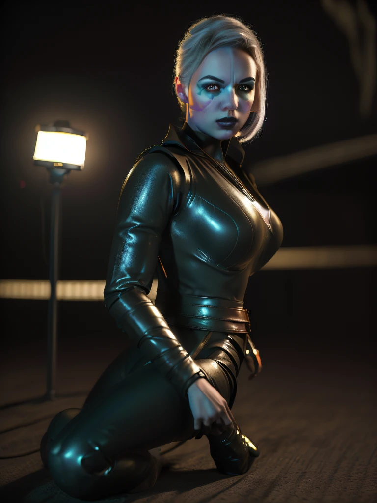 a realistic,1girl,highly detailed,sci-fi portrait of NightsisterMerrin,pale skin,looking at viewer,(best quality,8k,dynamic lighting,masterpiece:1.2),ultra-detailed,(realistic,photorealistic,photo-realistic:1.37),cinematic lighting,dramatic shadows,glowing eyes,intricate costume details,striking pose,volumetric lighting