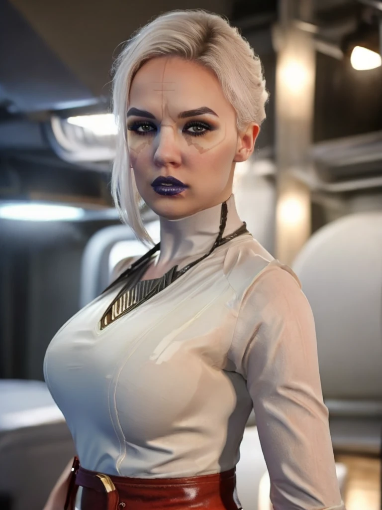 NightsisterMerrin, realistic, 1girl, best quality, dynamic lighting, highly detailed, 8k, science fiction, looking at viewer, pale skin
