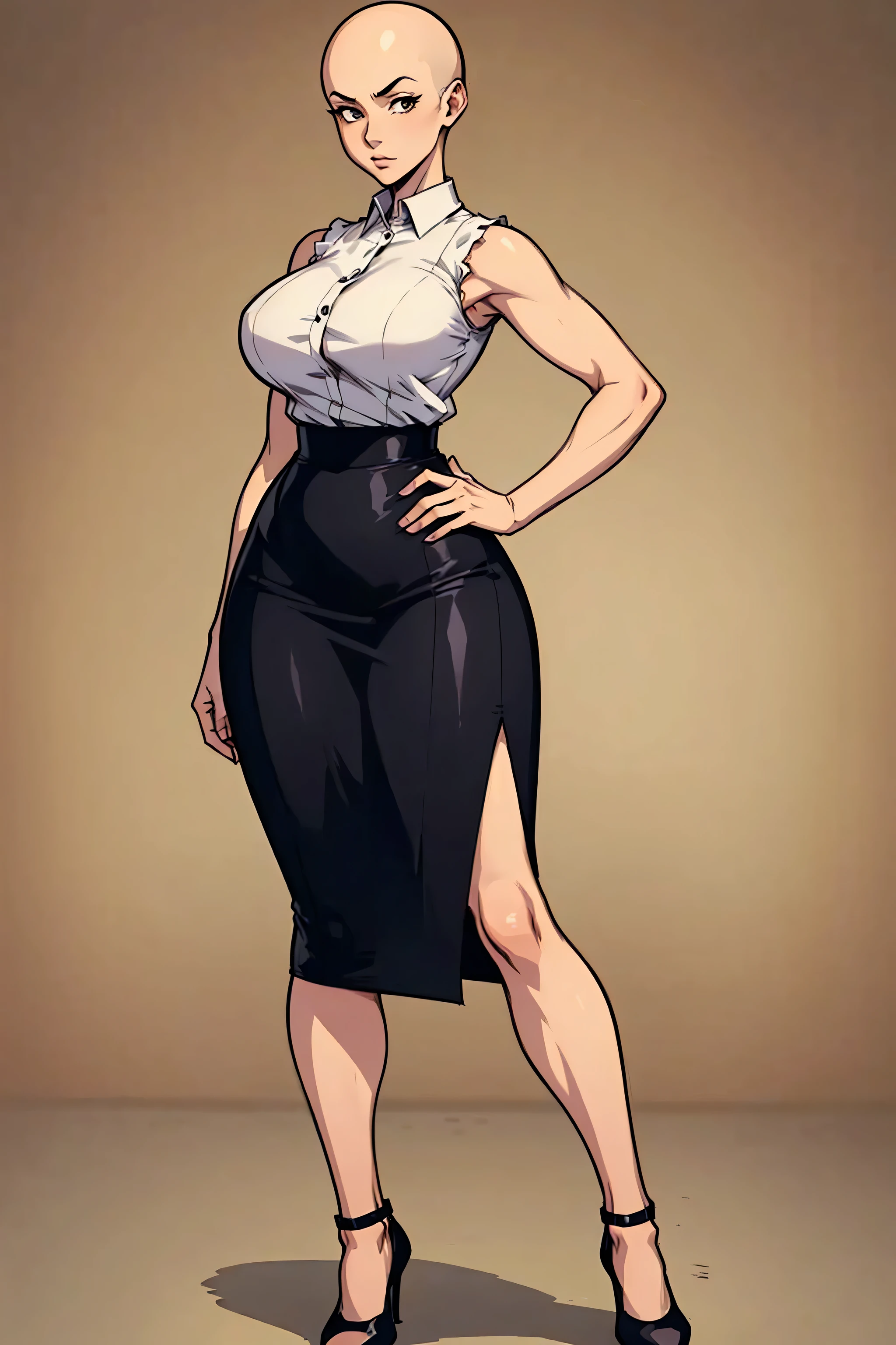 A cartoon of a woman in a skirt and blouse SeaArt AI