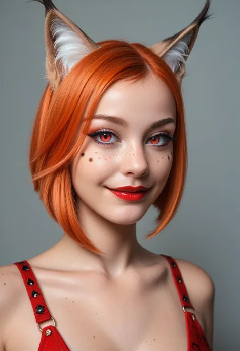 an stunning girl, beast girl, (lynx girl:1.4), smile, stand alone, digital painting, digital illustration, extreme detail, digit...