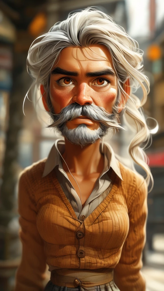 painting of a man with a mustache and beard, photorealistic painting by Ludwik Konarzewski Jr.., trending on artstation, Street art, very realistic digital art, beeple and jean giraud, Vadim Kashin. ultra realistic, stunning digital art, cyberpunk, old man, Incredible digital art, very realistic digital art