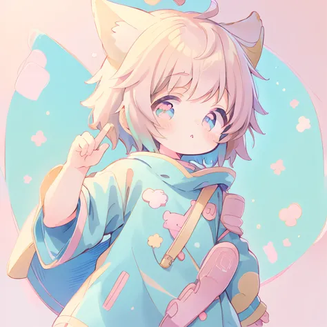 anime boy with rosy cheeks and eyes covering his face, cute art style, cute ruan vtuber, cute anime face, cute character, anime ...