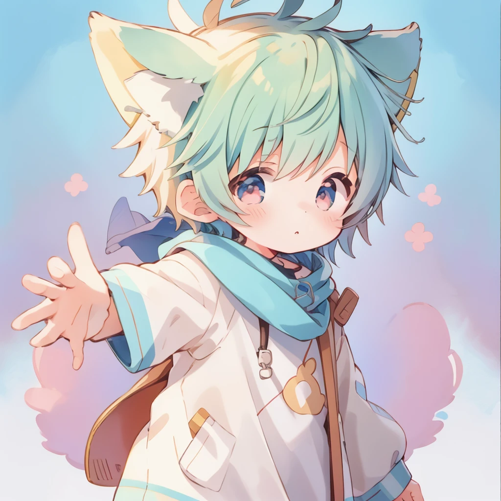 anime boy with rosy cheeks and eyes covering his face, cute art style, cute ruan vtuber, cute anime face, cute character, anime boy, cute anime style, in anime style, cute expression, holds bangs with one hand, with index finger, cute anime, with cute face - beautiful, cute cartoon, cute cartoon character