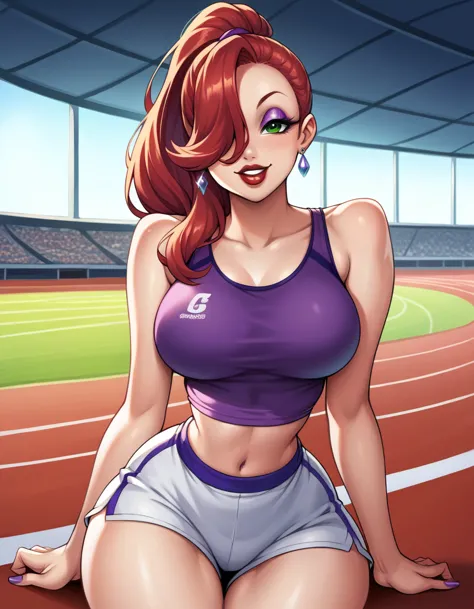 score_9, score_8_up, score_7_up, score_6_up, score_5_up, score_4_up, break, source_anime, 1girl, red hair, long hair, hair over ...