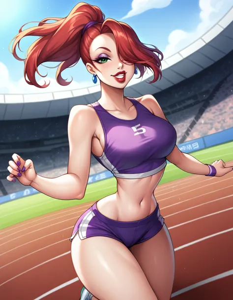 score_9, score_8_up, score_7_up, score_6_up, score_5_up, score_4_up, break, source_anime, 1girl, red hair, long hair, hair over ...