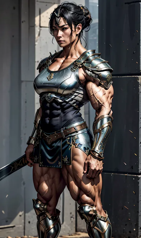 highest quality、４k８k、one female、((full body image))、((a woman with a massive muscular physique))、60-year-old woman、valkyrie gene...