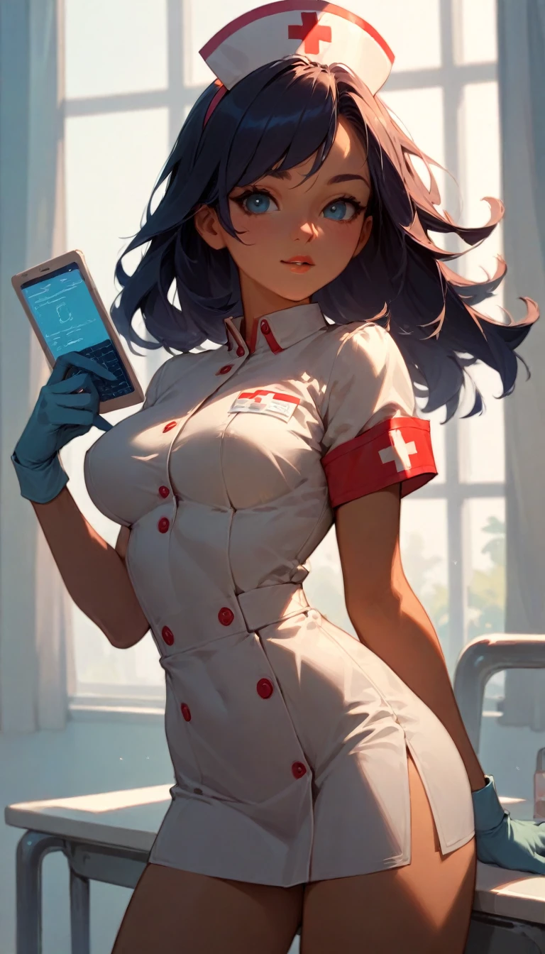 beautician 、Nurse uniform、Highest quality、masterpiece、one person&#39;s、22 years old、White skin、Expressionless、Lift the corners of your mouth、Sharp teeth、Pink Hair。Twin tails、Hair Clip、big hair clip、Cute Hair Clips、灰色Eyes、Small red cheeks and nose、Flat Chest、Small breasts、Small breasts、Dead Eyes、deadman&#39;Eyes、break、beautician 、Hospital room、Give the patient an enema、Inject the enema fluid into the patient&#39;s portal&#39;School、Blurred patient&#39;Face、The patient is male、Blurred face of a man feeling pleasure