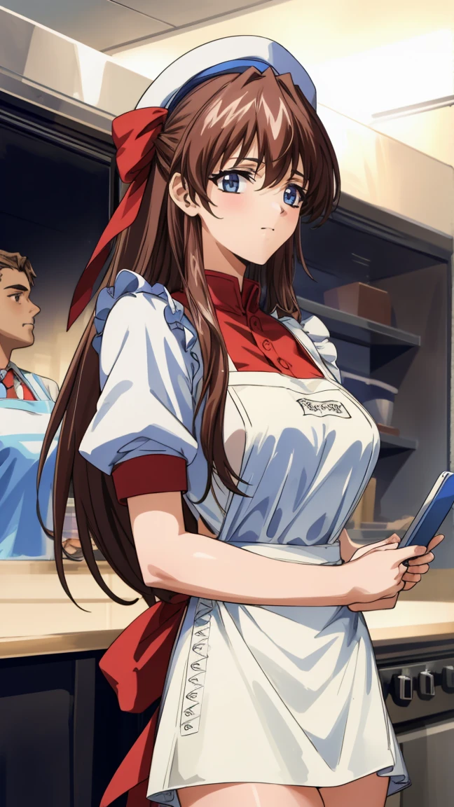 masterpiece, Highest quality, High school student with big;Not wearing panties,Apron