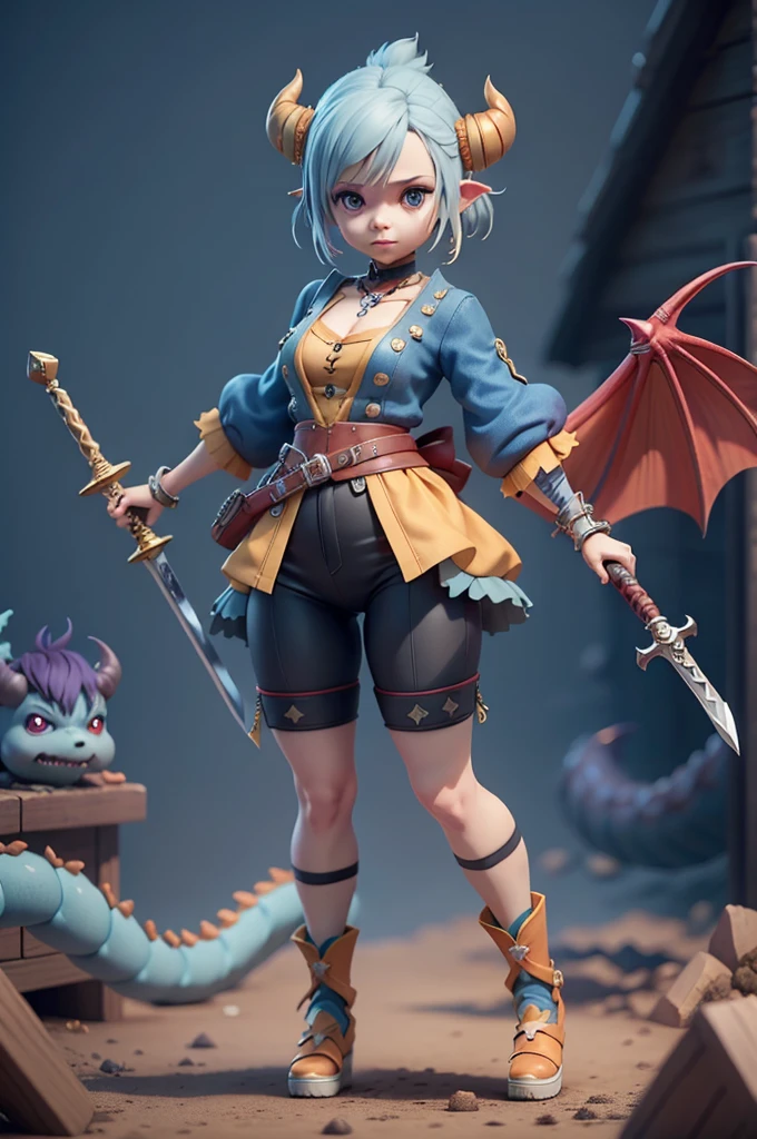 character, mic, long-sleeved blouse with black and white stripes, , different colors, Small shorts or legging pants, small waist, corpo mic, blouse with stripes, CG, striped shirt, striped sock, based on ((kingdom hearts)), (kingdom hearts), without a hat, colourful hair,  takes bowser, ((striped shirt)), subsurface alta, hight subsurface, occlusion environment, big sword in hand, greatsword, carrying sword, segurando greatsword, skin natural, ((large video game decorations)), Sword and shield, ((castlevania)), dark animals in the background, dark dolls in the scene, monsters in the scene, Panning, (very big tits),  dark theme, mask covering the mouth, monsters in the background, character in the center of the scene, diffuse color blue, dark blue color, detailed, sensual ao extremo, full body, creatures in around, ((demons and dragons)),((demons and dragons)),((só de calcinha)),((lingeriee))