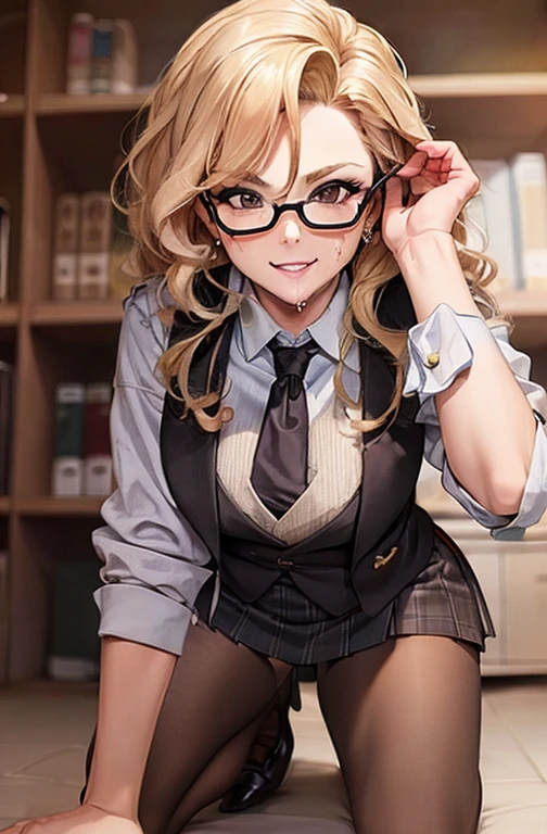 (Masterpiece, Best Quality, High Quality:1.4), professional artwork, well drawn, Intricate Details, field of view, sharp focus, detailed painting, masterpiece, cinematic lighting, trending on pixiv, vivid lighting, vibrant colors, by by Nagasawa Rosetsu,
MadamePresident, mature female, milf, kneeling, , office background, afternoon, full body shot,
blonde hair, long hair, wavy hair, lipstick, makeup, ultra detail hair, ultra detail face, perfect eyes, perfect face, earring, brown eyes, Looking at Viewer, flirting, smiling,
grey skirt suit, (((three-piece suit))), necktie, blazer, (((suit jacket))), (((waistcoat))), double-breasted waistcoat, (((miniskirt))), (((pencil skirt))), stockings, skirt, tie clip, pocket square, pantyhose, high heels, glasses, cufflinks,
red nails, nail polish, blowbang, multiple men, bukkake, kneeling, , , facial, cum, cum on face, cum drenched, , cum on clothes, penis, fully clothed