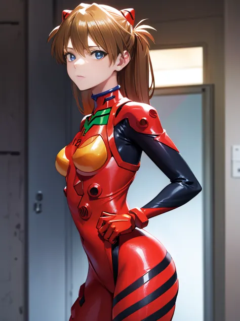 asukalangley, asuka langley soryu, (souryu asuka langley:1.5), blue eyes, hair between eye, headgear, interface headset, orange ...