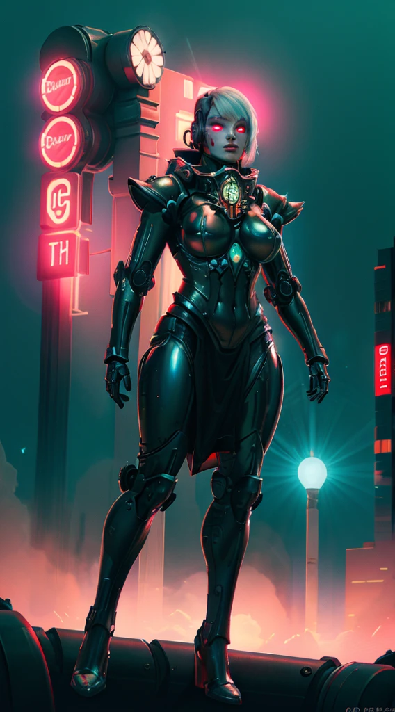 A robot girl adepta sororitas with a futuristic appearance and advanced technology, (ultra-detailed,realistic:1.37), [prostituta], beautiful detailed eyes, beautiful detailed lips, long eyelashes, eyepatch , vibrant synthetic skin, sleek metallic body, glowing LED lights, impeccable makeup and hairstyle. She stands in a bustling city street, surrounded by holographic advertisements and neon lights. The cityscape is filled with towering skyscrapers and futuristic vehicles. The air is filled with a mix of artificial scents and the bustling sounds of people and machines. The robot adepta sororitas confidently walks with a graceful and alluring demeanor, drawing the attention of onlookers. The color palette is a combination of vibrant neon colors and cool metallic tones. The lighting is a mix of the bright city lights and the soft glow of the robot girl's LED lights on her body, creating an enchanting atmosphere. The image is of the highest quality, with ultra-detailed rendering and a photorealistic appearance.
