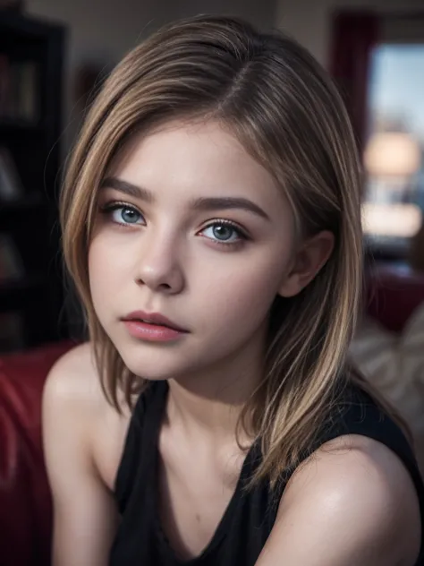 professional full-length photo, (best top quality, a high resolution, 8k masterpiece, super detailed, high detail),  chloe grace...