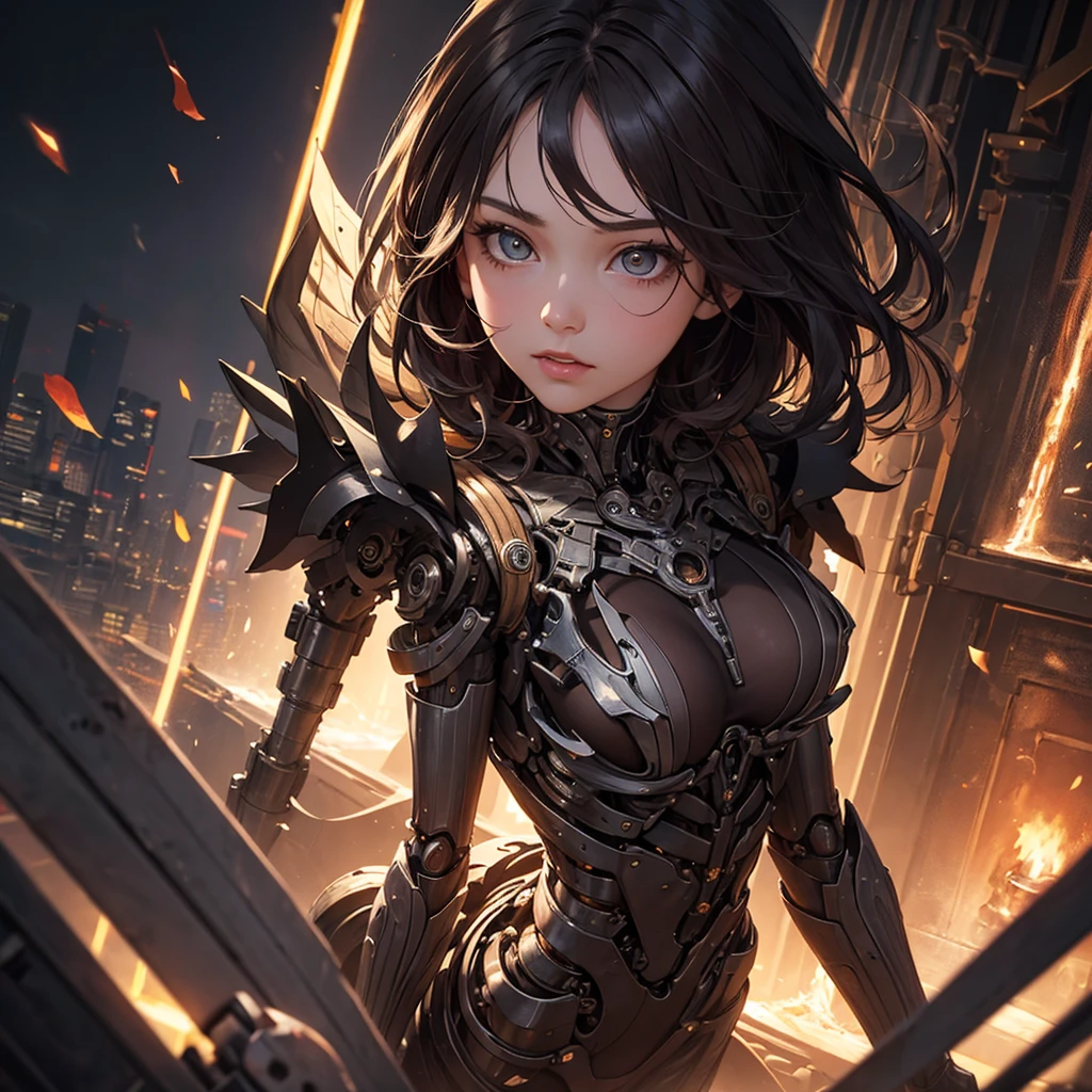 CG, Unity, 8k, wallpaper, Highest quality, masterpiece, Lovely lady, 18-year-old, (Realistic), Best lighting, Complex pupil, Intricate weaving, Detailed Background,A composition that shows the whole body,One Woman,Full Body,mechanical,Heavy equipment