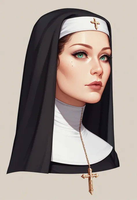 ultra hd,texturized skin, high details, anatomically correcte,alone,(1womanl,shorth hair,perfectbody),(wearing a transparent nun...