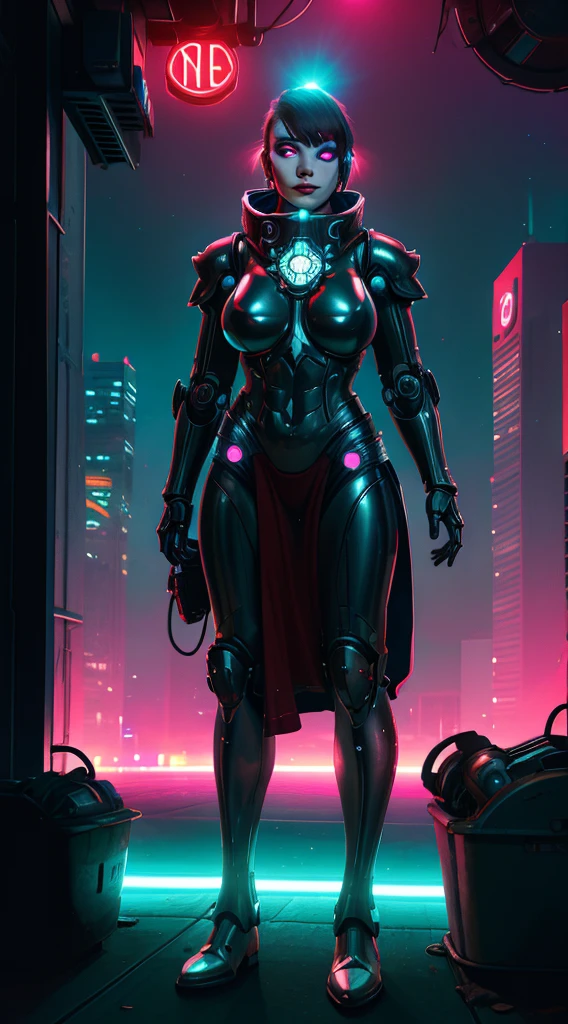 A robot girl adepta sororitas with a futuristic appearance and advanced technology, (ultra-detailed,realistic:1.37), [prostituta], beautiful detailed eyes, beautiful detailed lips, long eyelashes, eyepatch , vibrant synthetic skin, sleek metallic body, glowing LED lights, impeccable makeup and hairstyle. She stands in a bustling city street, surrounded by holographic advertisements and neon lights. The cityscape is filled with towering skyscrapers and futuristic vehicles. The air is filled with a mix of artificial scents and the bustling sounds of people and machines. The robot adepta sororitas confidently walks with a graceful and alluring demeanor, drawing the attention of onlookers. The color palette is a combination of vibrant neon colors and cool metallic tones. The lighting is a mix of the bright city lights and the soft glow of the robot girl's LED lights on her body, creating an enchanting atmosphere. The image is of the highest quality, with ultra-detailed rendering and a photorealistic appearance.
