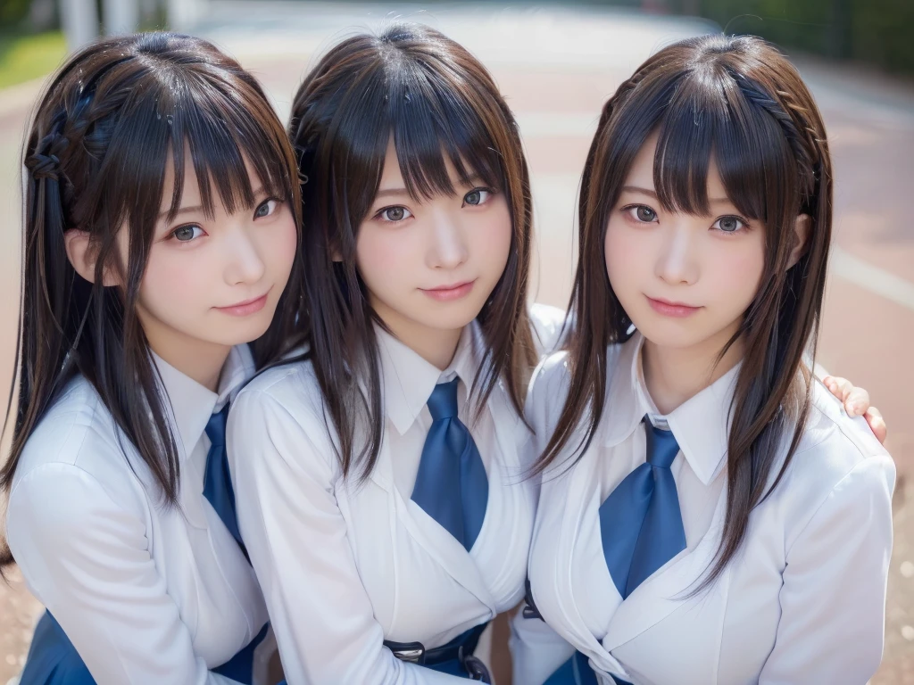 (((Highest quality, Ultra-high resolution, Realistic, RAW Photos, 8k, Real photograph: 1.6))), (((日本人high school girl, 16yo))) , Beautiful detailed, Beautiful Face, (((Cute Smile))), Japanese beautiful skin, (((Black Hair, Semi-long hair))), (((Summer Girls' School Uniform))), (((White shirt, Blue check mini skirt))), (((Big Breasts: 1.5))), Super Real, Soft Light, (((high school girl, Very detailed, 6+girls: 1.99))), ((((high school girl, Very detailed, (perfect identical faces, Perfect identical height, Perfect matching outfit, Perfect matching hairstyle, 完璧な同じBig Breasts: 1.99))))), (((100人のhigh school girl: 1.6))), (((high school girlのみ))), ((((100人high school girlに囲まれる)))), (((high school girlが分身)), ((high school girlが倍増)), ((high school girlが増殖))), (Full body photo, Wide-angle field of view, congestion, Intensive, Multiplayer), (((high and wide view))), (city park), ((10,000 people, 数百万人のhigh school girlが集まる))