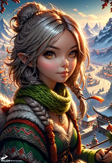 Anthropomorphic female grinch mage. Official Art – Charecter profile. An Award-Winning Digital Masterpiece In 4K Ultra HD, Extre...