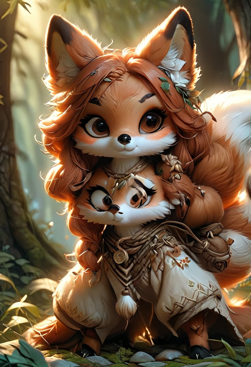 Anthropomorphic feminine fox-satyr enchantress. Official Art – An Award-Winning Digital Masterpiece In 4K Ultra HD, Extreme Detail And Intricate Realism. Symmetrical Face. This Concept Art Brought To Life By The Hands Of Artists Like Wlop & Artgerm In A Stunning 2D Vector Illustration. Background Is A Panoramic Vista.
