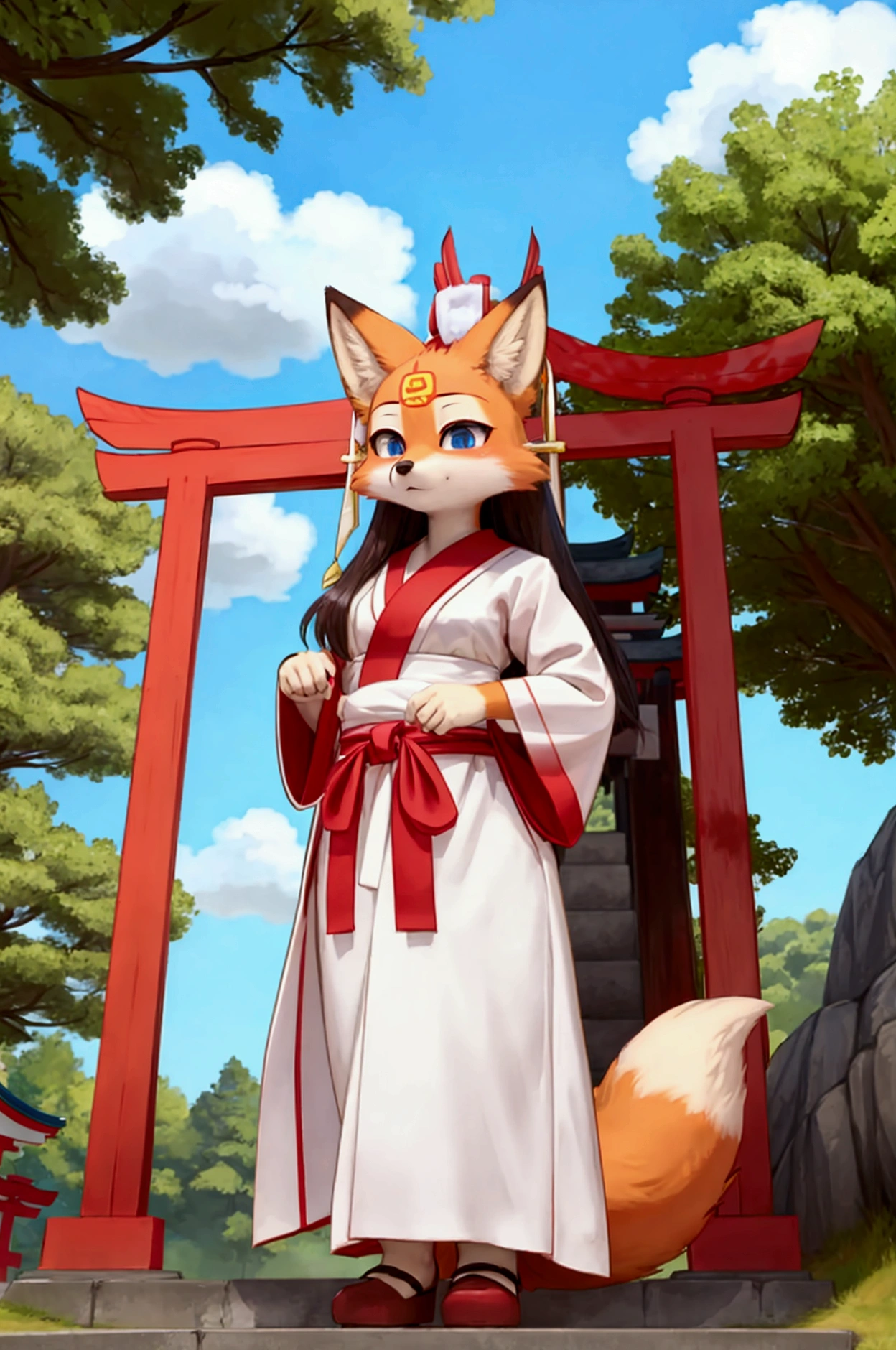 fox　torii　Shrine Maiden Mask