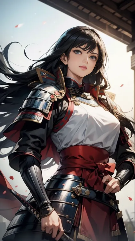 black hair：1.3, amazing character art, ((silver knight armor:1.3 )),((pure white background)), 3d rendering character art 8k, ha...