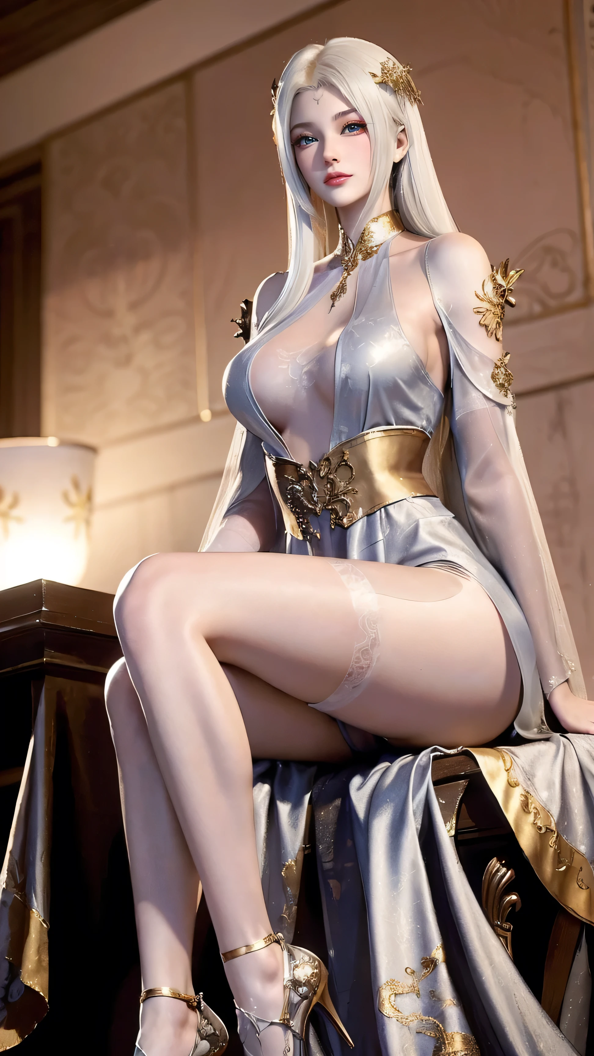 ((masterpiece, best quality)), Delicate face, Character Design Sheet，Whole body love, Rich in details, Multiple poses and expressions, Very detailed, depth, Many parts，beautiful girl，Light，发Light，Red and Gold，Phoenix decoration，Gauze，Lace，lace pantyhose，High heel