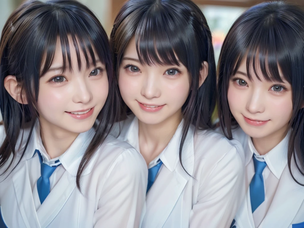 (((clone girls raw photo art))), (((Highest quality, Ultra-high resolution, Realistic, RAW Photos, 8k))), (((Real photograph: 1.5))), (((日本人high school girl, 16yo))) , ((Beautiful Face, cute)), (((smile: 1.85))), ((Beautiful skin of Japanese girls)), (((Black Hair, Semi-long hair))), (((Summer Girls' School Uniform))), (((White shirt, Blue check mini skirt))), (((Big Breasts, H-cup: 1.7))), Super Real, Soft Light, ((((((((Extremely detailed depiction, 一人のhigh school girl, clone girls)))))))), (((((6+girls: 1.99))))), (((((high school girl, Very detailed, perfect identical faces, Perfect identical height, Perfect matching outfit, Perfect matching hairstyle, Perfect same H-cup: 1.99))))), (((数百人のhigh school girl: 1.8))), (((high school girlのみ))), ((((数万人のhigh school girlに囲まれる)))), ((数千万人のhigh school girl)), ((数百億人のhigh school girlに取り囲まれる)), (((((crowded train, Extremely crowded))))), (((((super wide view))))), Embrace each other, hug, kiss, Lesbian, Chest to Chest, Touching the chest