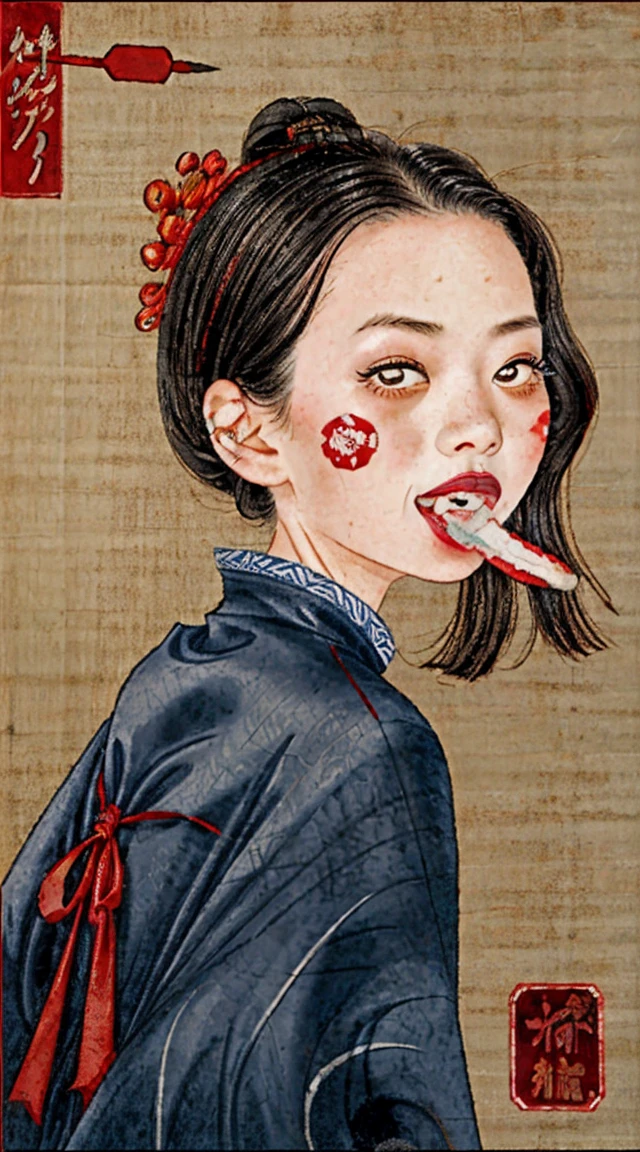 Slit-mouthed woman, k
add_detail:1, add_detail:0, add_detail:0.5,
((Masterpiece))
Edo period,
Kuchisake Onna,
Japanese urban legend,