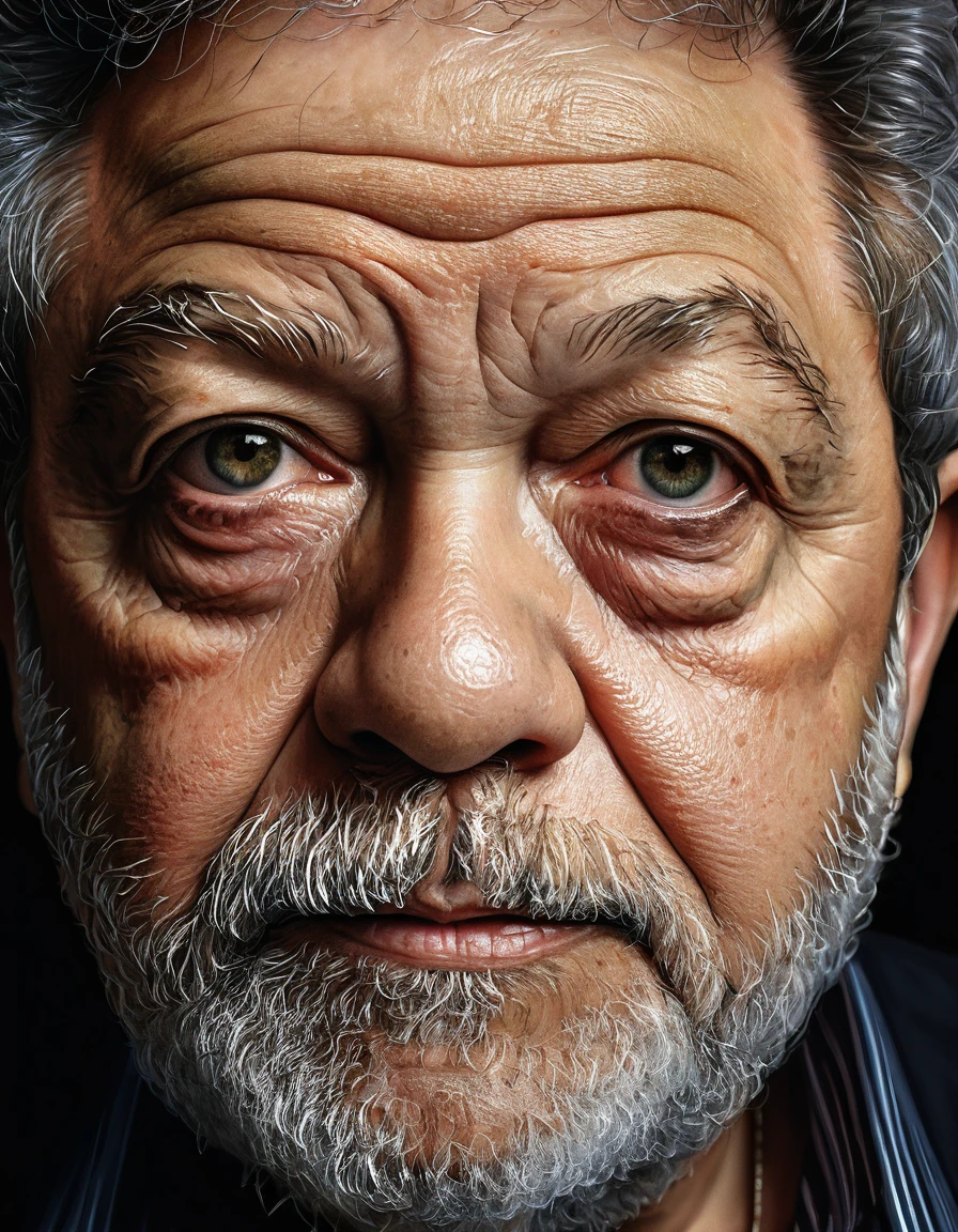 A portrait of Luiz Inacio Lula da Silva, reptil eye , photorrealistic, high resolution