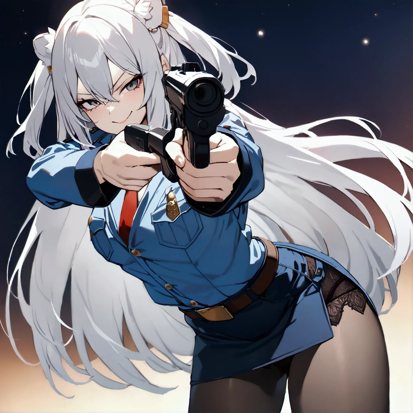 nsfw,masterpiece,highest quality,high resolution,super detailed,shishirabotan\(hololive\),long hair、two side up,(((police costum...