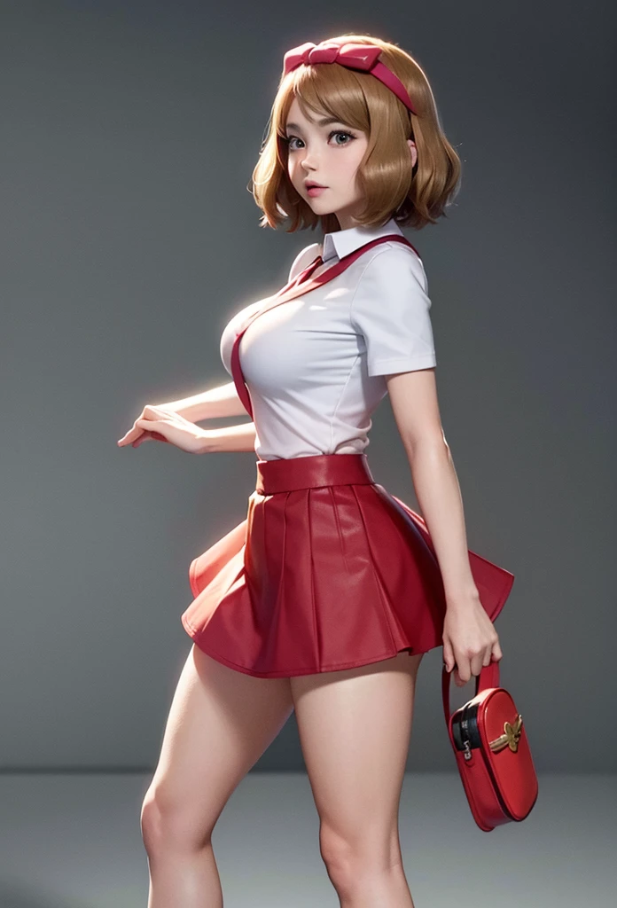 Masterpiece,Solo,1Girl,Serena,(Pokemon XY),Big Breasts,Perfect Body,Sexy Body Hot,Ultra High Quality,Ultra High Resolution,Photograph 16K,Ultra Detailed,Short Hair,Hairband,Brown Hair,Beautiful,Beautiful Girl,Classroom Background,Theme School Girl,School Girl Short Sleeve Japanese,Short Skirt,All Style