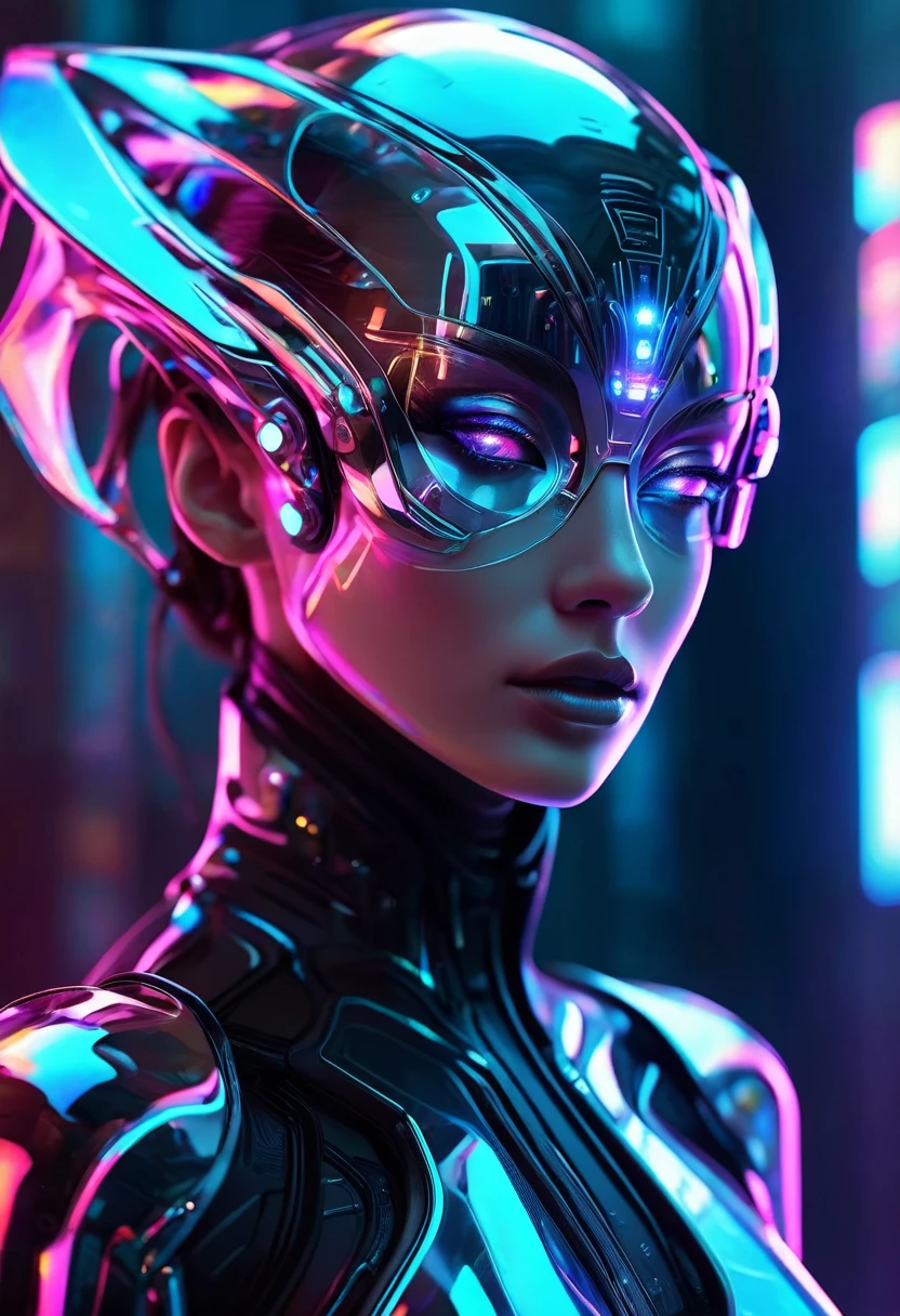 Midjourney, MJ, Midjourney style, poster, light background, close-up, closeup body, (hillingqueen:1.1),woman,Narrow nose,long nose, cyberpunk street,(transparent glowing holographic clothing:1.2),glass,dark theme, ( (BEST QUALITY)), ((MASTERPIECE)), ((HIGH RES)), ((CINEMATIC LIGHTING)), ((DETAILED)), (realistic shadows)