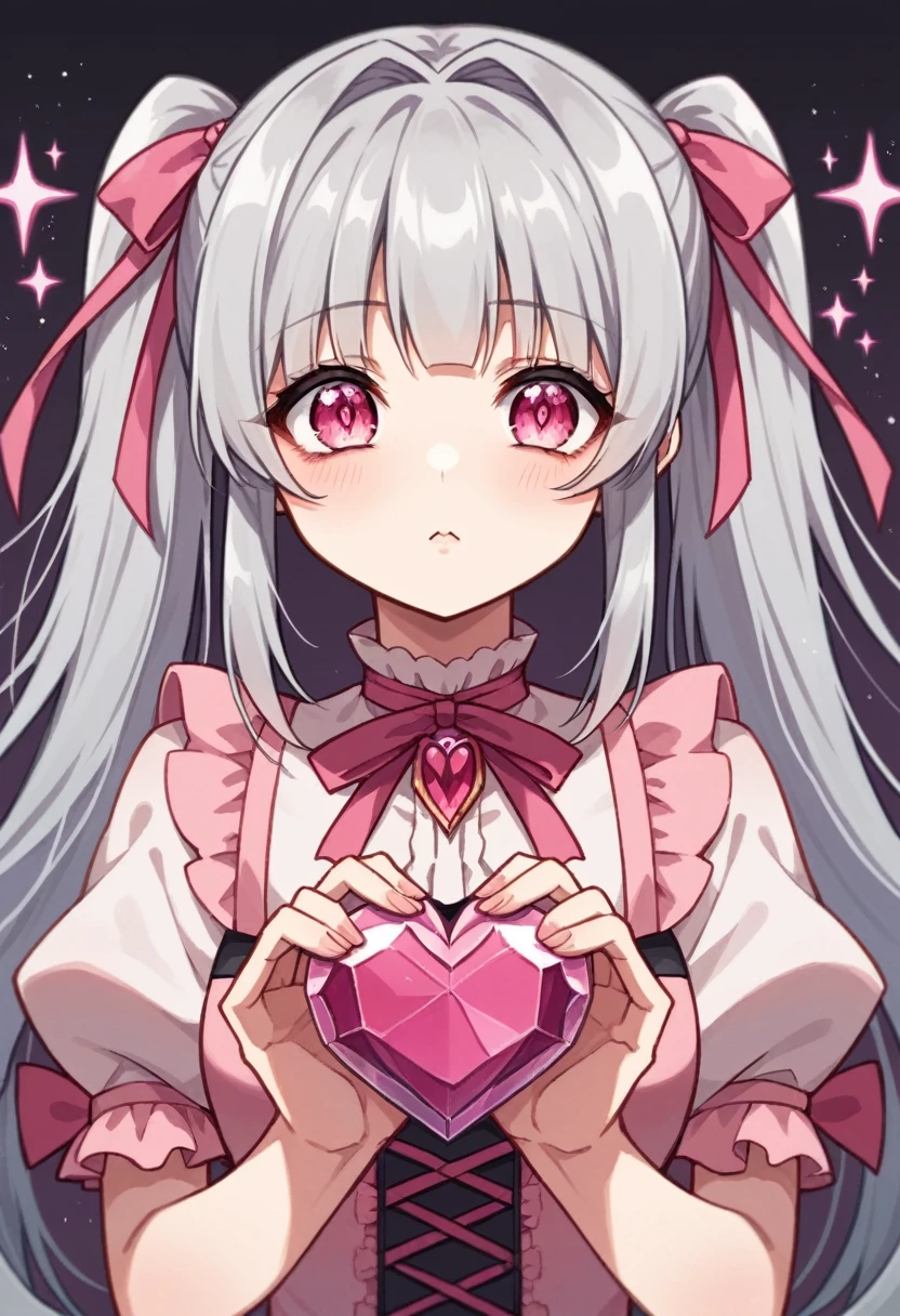 sweet lolita fashion,kawaii,cute,very cute,pink,ribbon,devil,Gray Hair,Jewel-like eyes,Pink Eyes,girl,danger,cruel,heart,Twin tails,Silky Hair,devilっ娘,Mean,最高のdevil娘,Hair that sparkles,Pink clothes,pink ornament,Anatomically correct,Soft skin,ピンクのdevilの角,Silky Hair,