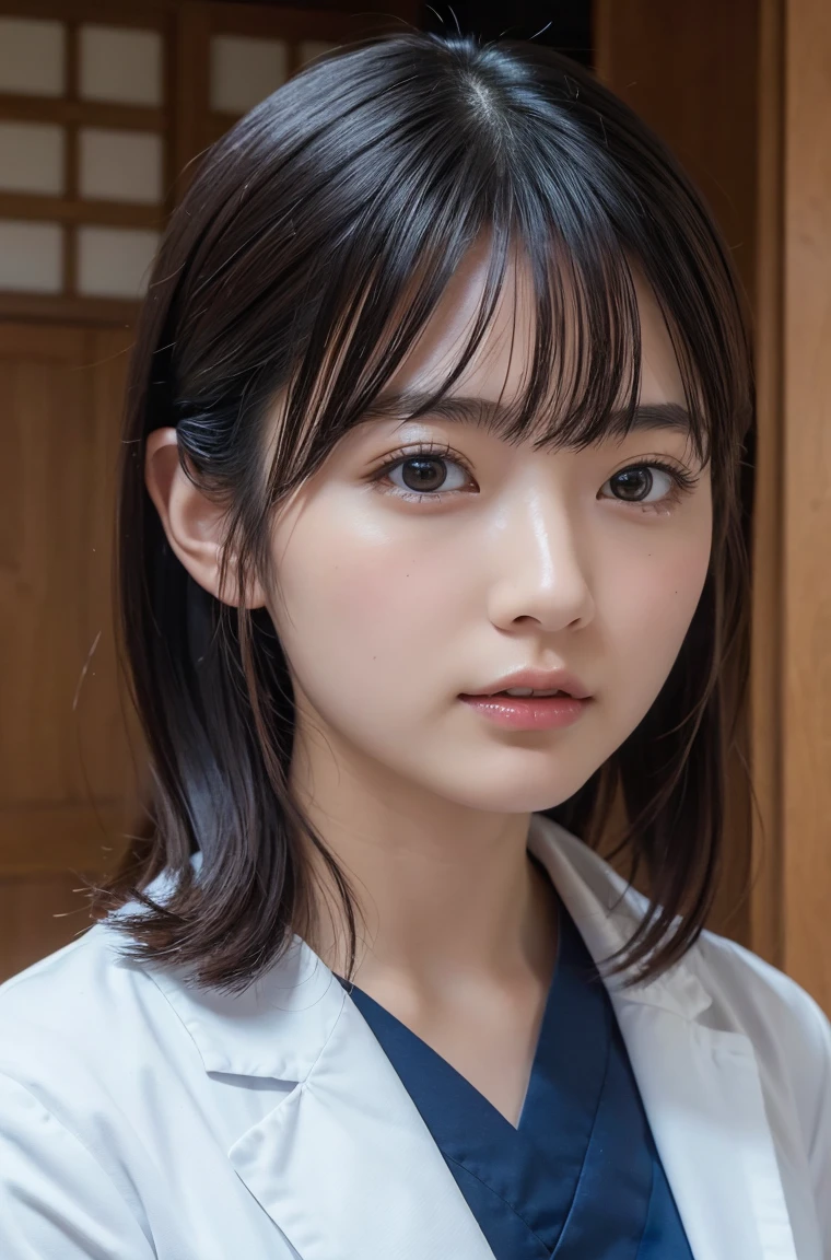 ((Highest quality)), ((masterpiece)), (detailed),Perfect Face,Japanese,Female doctor,white