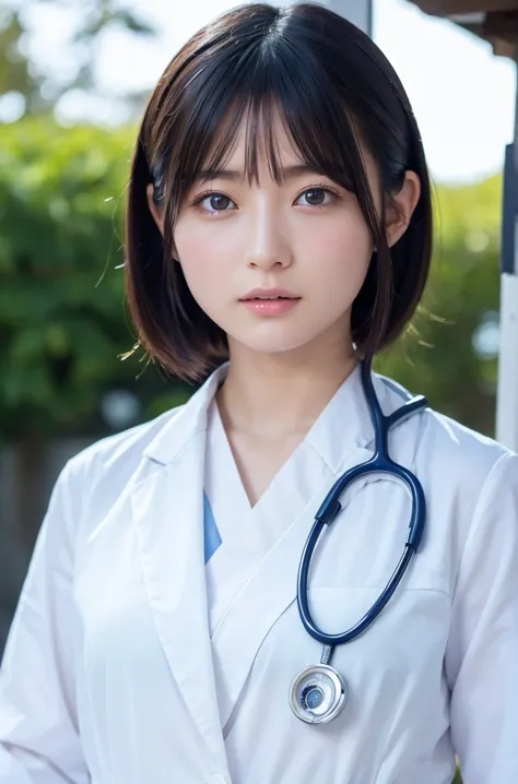 ((highest quality)), ((masterpiece)), (detailed),perfect face,japanese,female doctor,white