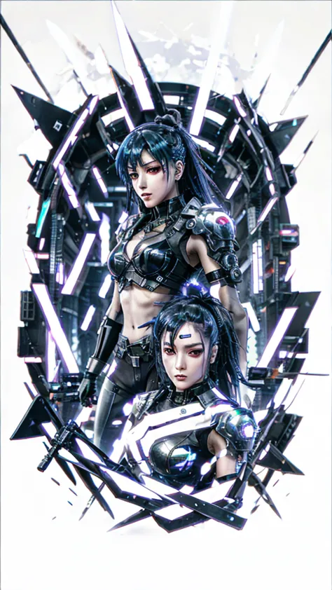 cyberpunk anime characters, change the background to dark industrial night background, skyscreapers in the background