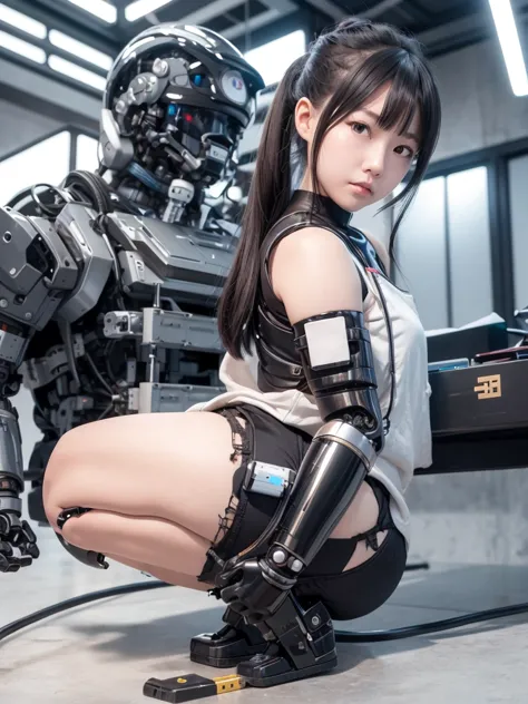 masterpiece, highest quality, very detailed, japaese アンdroid girl,portraiture,plump,thick,control panel,アンdroid,droid,mechanical...