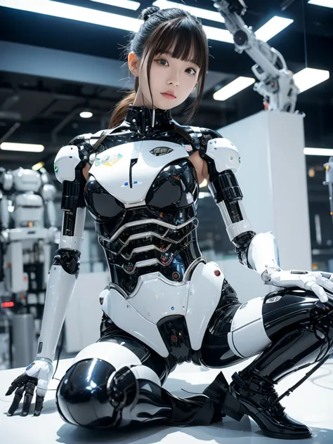 masterpiece, highest quality, very detailed, japaese アンdroid girl,portraiture,plump,thick,control panel,アンdroid,droid,mechanical...