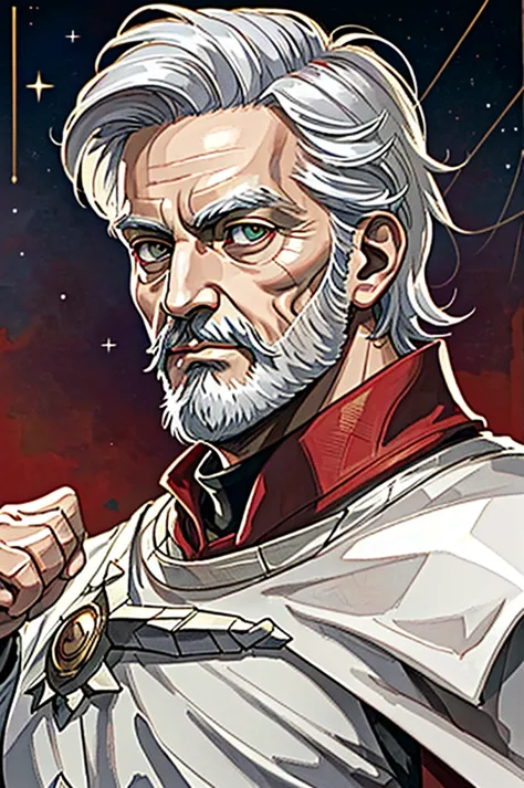 highest quality, masterpiece, high resolution,，（hannibal　barca），（smug face），roman empire，starry sky_background，old man，anime sty...