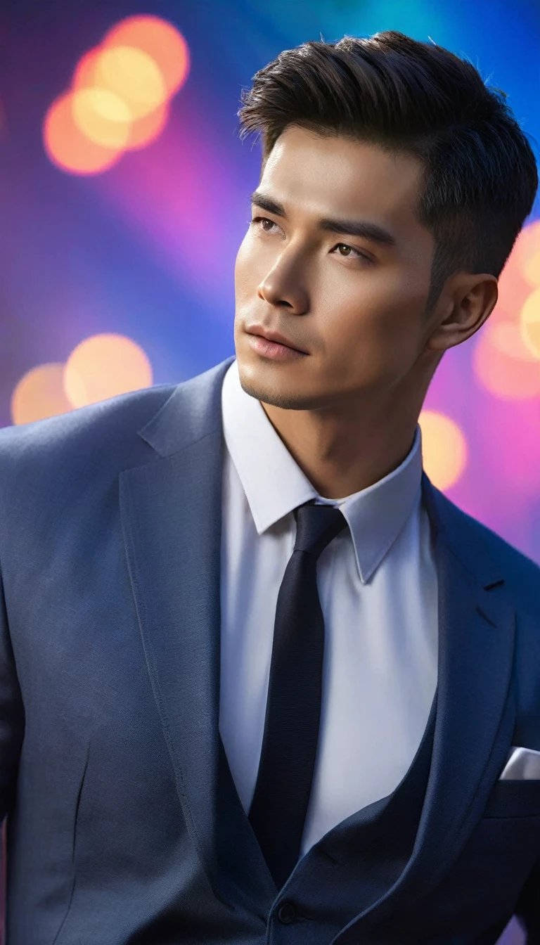 ((a handsome guy, Elegant male model, Full body portrait:1.5)), (Highest quality,4K,8k,High resolution,masterpiece:1.2),Very detailed,(Realistic,photoRealistic,photo-Realistic:1.37), Modeling Pose, High resolution,超High resolution,Studio Lighting,Ultra-fine painting,Sharp focus,Physically Based Rendering,Very detailed説明,Professional,Vibrant colors,Bokeh,Dramatic lighting,Structure of the film