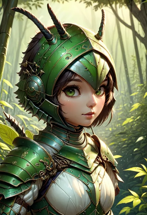 anthropomorphic female grasshopper knight official art – an award-winning digital masterpiece in 4k ultra hd, extreme detail and...