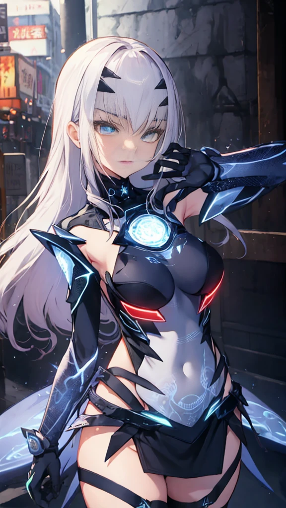 Explain the whole,Browsing Caution,最high quality,High resolution, Very detailed,Game CG,Dutch Angle,緻密でBeautiful Eyes,beautiful girl,Chest Focus,(Captivating smile),  leotard，armor, 装甲dress, 黒いgloves, Blue Armor, Blue dress, breastplate, dress, drop down, gloves, mask, Shoulder rest, 短いdress, shoulder armor,Thigh-high boots，semi-realistic,1 Stasend, armorを着たdress, Blue Armor,((Very detailedな背景)), (((Cowboy Shot,Dynamic Angle)))，1 person,,(Glowing Skin:1.3),(beautifully濃厚な肌),(Thinning hair), masterpiece, high quality, High resolution, Confused,(beautifully、beautiful:1.2), Beautiful Hands, (4K), 8k, Perfect balance,(Highly detailed CG Unity 8k wallpaper), Perfect hands, Embarrassing, blush, Light_vestige,Intricate details,Written boundary depth, extremely delicate and 美しい,Professional photography, Bokeh, High resolution, Sharp details, 最high quality, Thick thighs,Beautiful Eyes, Beautiful background, Outdoor，
