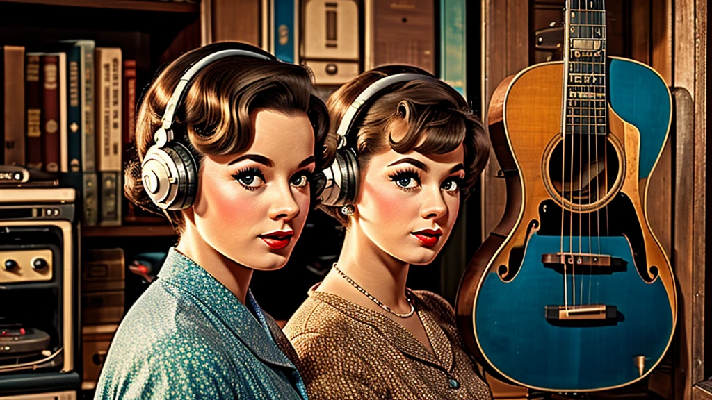 music 1950s 1960s vintage style random, ultradetalisations,4k,realism