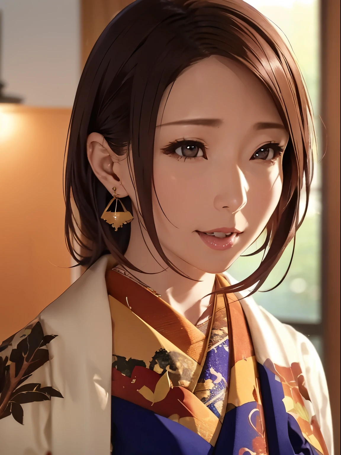 High resolution,8k,Highest quality,detailed,Semi-realistic anime,(whole body:1.5),Anime 3D Style,Smooth anime CG,One mature woman,A 60-year-old Japanese woman,slim,Modeled,Shiny brown hair, Tie your hair back,Medium Hair,detailedな顔,Beautiful and detailed,Glowing Skin,(Layering,Autumn and winter clothes),Earrings Beautiful,necklace,Winter in Japan,Dead Tree,Leaves fall,Hard Focus、Film Grain,Soft lighting,Wind,Looking at the audience,Laughter,