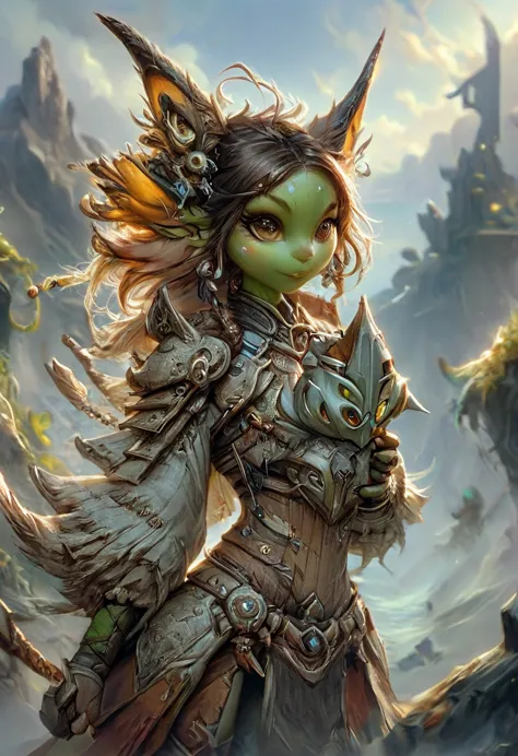 anthropomorphic female grinch grasshopper mage. official art – charecter profile. an award-winning digital masterpiece in 4k ult...