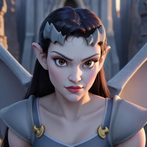 female gargoyle. in style of disney's gargoyles.official art – charecter profile. an award-winning digital masterpiece in 4k ult...