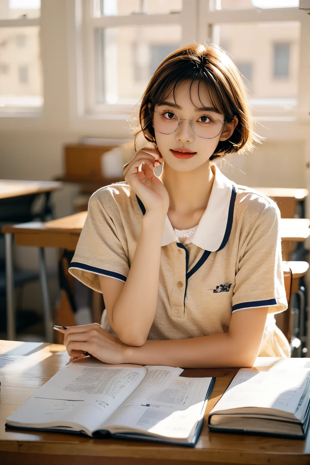 Short-sleeved Japanese school uniform