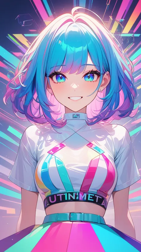 masterpiece,bestquality,superwideangle,fingeraudience,1girl,pinkandbluehair,hand,futuristic clothes,cuteanimeface,tears,masterpi...