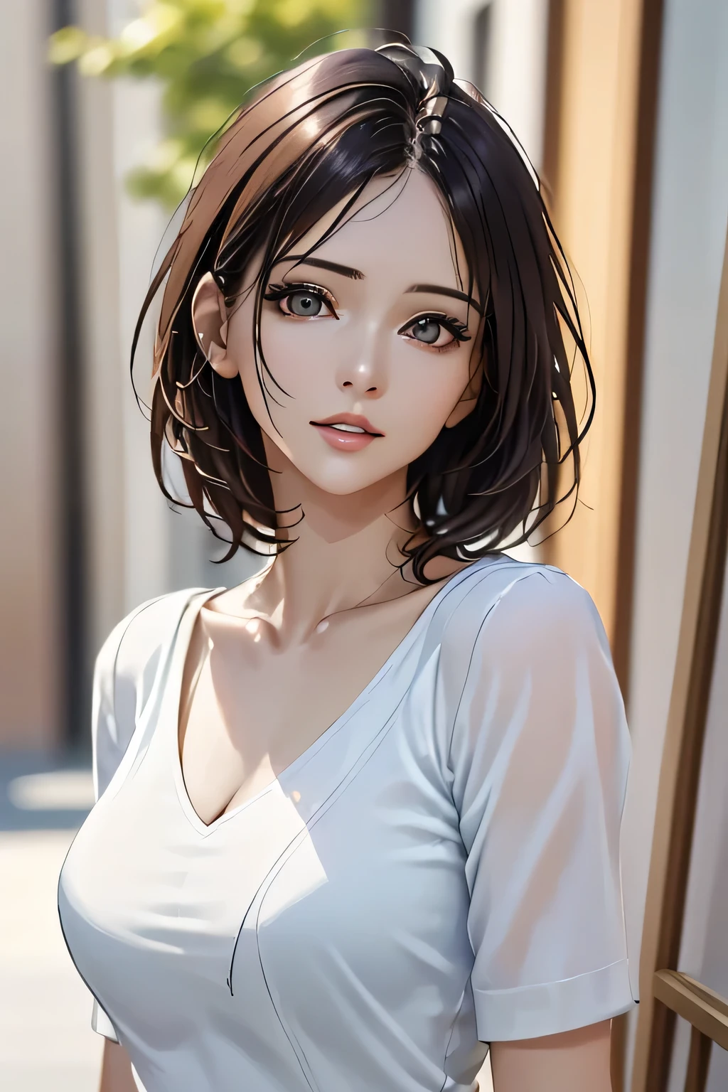 (highest quality、8k、32K、masterpiece)、(Realistic)、(Realistic:1.2)、(High resolution)、Very detailed、Very beautiful face and eyes、1 person、Delicate body、(highest quality、Attention to detail、Rich skin detail)、(highest quality、8k、Oil paints:1.2)、Very detailed、(Realistic、Realistic:1.37)、Bright colors、Cowboy Shot, (Casual Fashion)