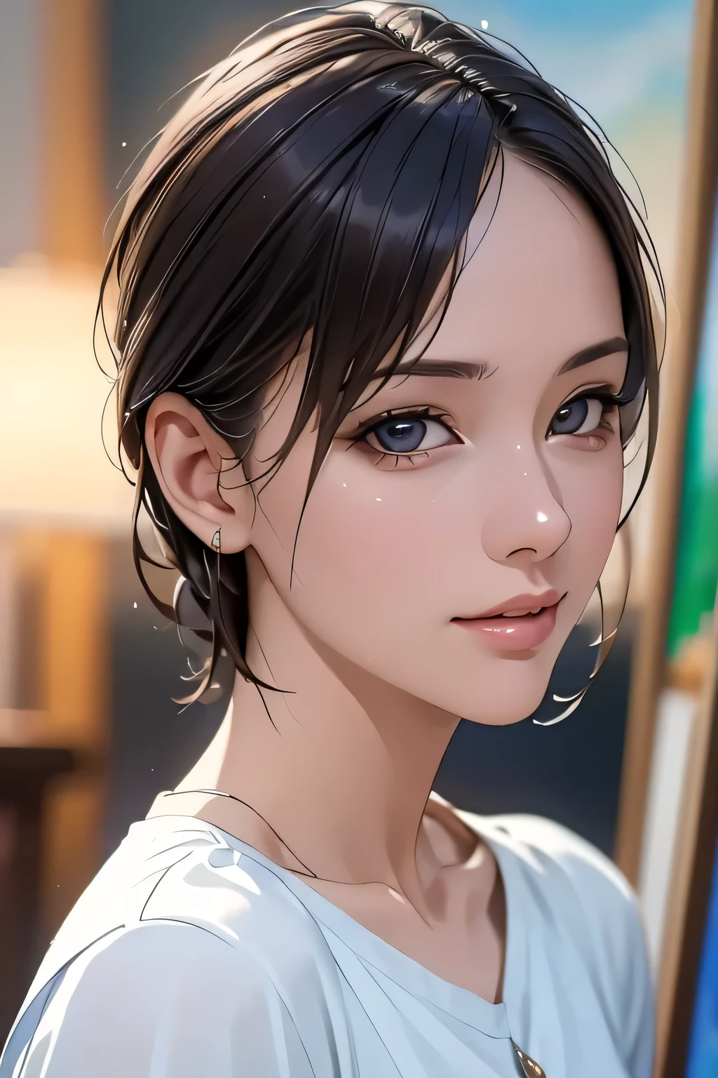 (highest quality、8k、32K、masterpiece)、(Realistic)、(Realistic:1.2)、(High resolution)、Very detailed、Very beautiful face and eyes、1 person、Delicate body、(highest quality、Attention to detail、Rich skin detail)、(highest quality、8k、Oil paints:1.2)、Very detailed、(Realistic、Realistic:1.37)、Bright colors、Cowboy Shot, (Casual Fashion)